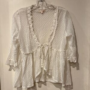 Nadir Positano Delicate white Lace Blouse with lace Accents
